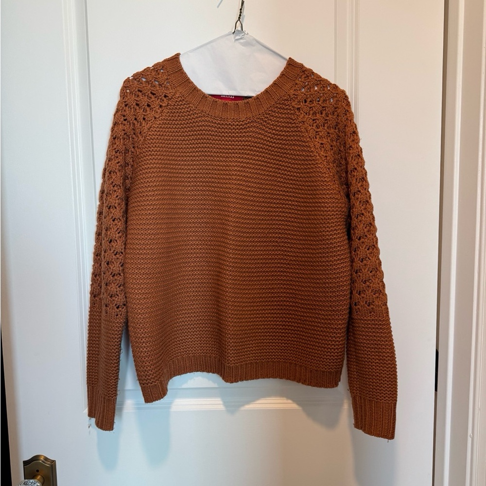 Women’s Crewneck Knit Sweater - Burnt Orange